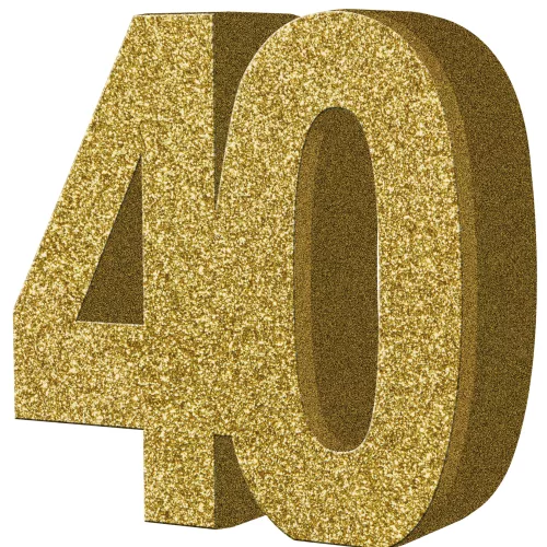 Photo du produit Décoration de table 40 ans Or 20 x 20 cm