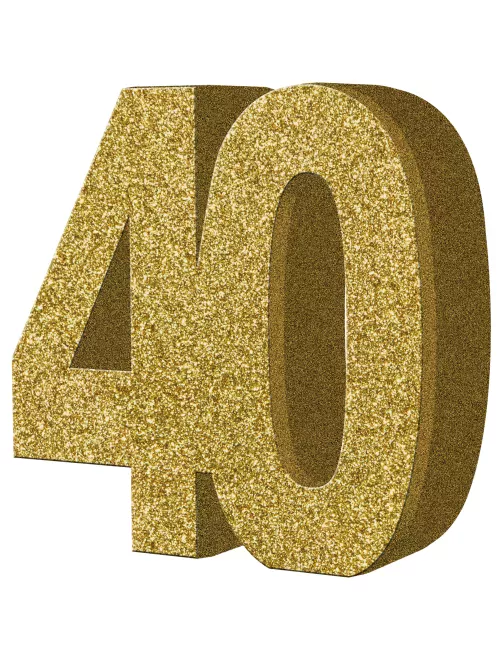 Photo du produit Décoration de table 40 ans Or 20 x 20 cm