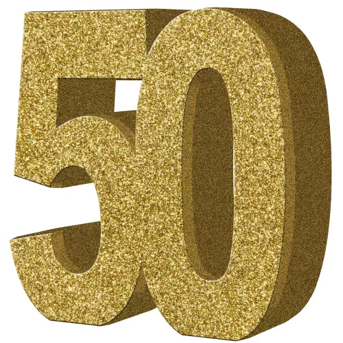 Photo du produit Décoration de table 50 ans Or 20 x 20 cm