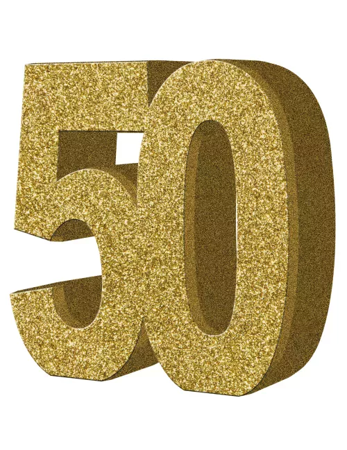 Photo du produit Décoration de table 50 ans Or 20 x 20 cm