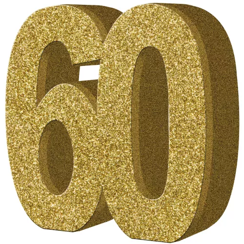 Photo du produit Décoration de table 60 ans Or 20 x 20 cm