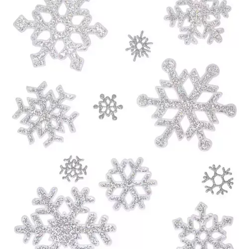 Photo du produit Stickers flocons de neige à paillettes argentées Noël