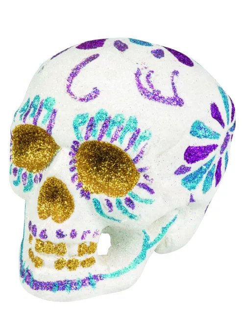 Photo du produit Décoration tête de mort scintillante 16 X 14 cm Dia de los muertos