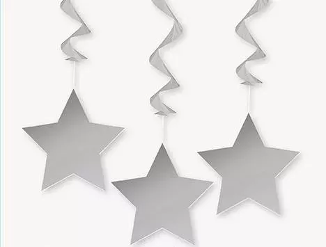 Photo du produit 3 Décorations à suspendre étoiles grises