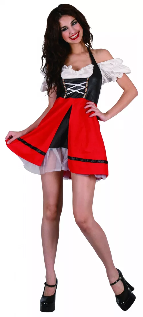 Photo du produit Déguisement bavaroise noire et rouge femme