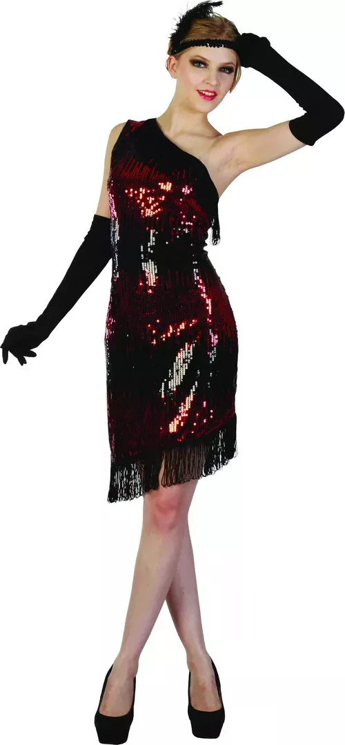 Photo du produit Déguisement charleston femme noir et rouge