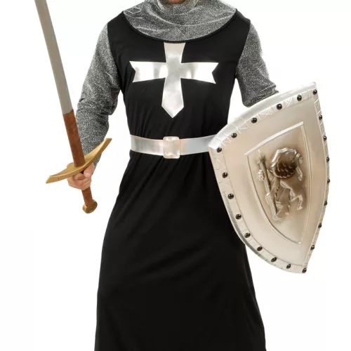 Photo du produit Déguisement chevalier médiéval noir et argent homme