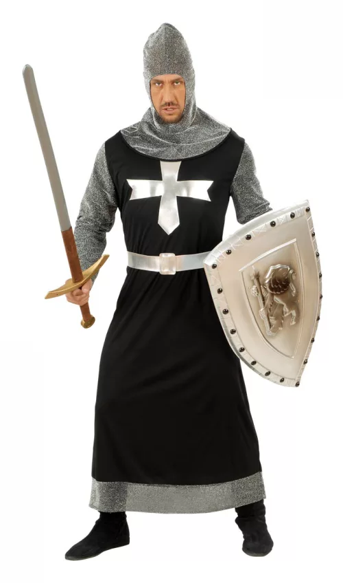 Photo du produit Déguisement chevalier médiéval noir et argent homme
