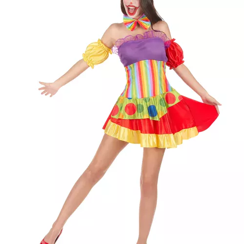 Photo du produit Déguisement clown bariolé femme