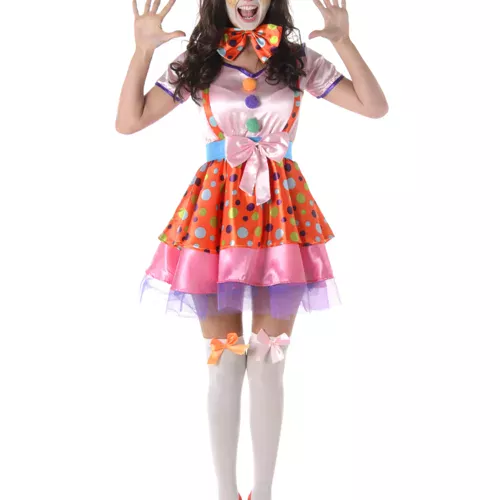 Photo du produit Déguisement clown à pois coloré femme