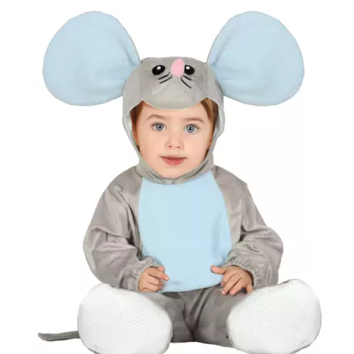 Photo du produit Déguisement combinaison avec capuche souris grise bébé