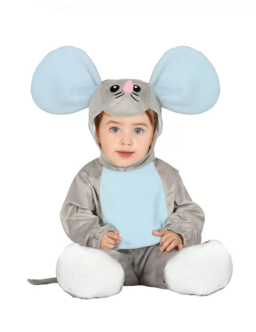 Photo du produit Déguisement combinaison avec capuche souris grise bébé
