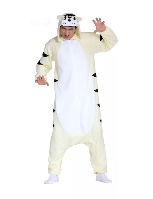 Photo du produit Déguisement combinaison tigre blanc adulte