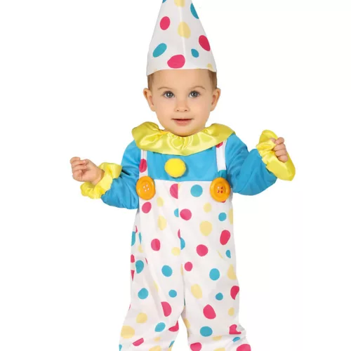 Photo du produit Déguisement combinaison clown à pois pastel bébé