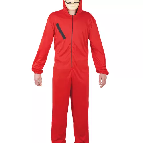 Photo du produit Déguisement combinaison rouge voleur adulte