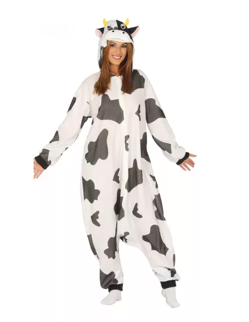 Photo du produit Déguisement combinaison vache noire et blanche adulte