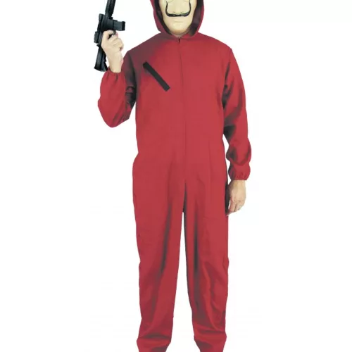 Photo du produit Déguisement combinaison voleur rouge adulte
