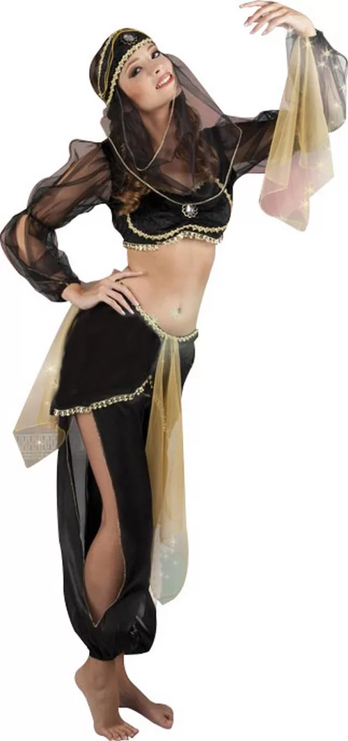 Photo du produit Déguisement danseuse orientale noir et or femme