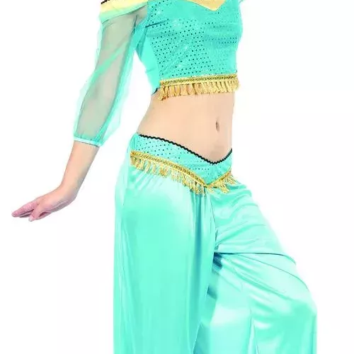 Photo du produit Déguisement danseuse orientale bleue et or femme
