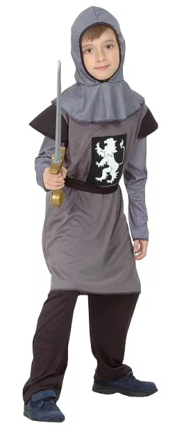 Photo du produit Déguisement chevalier médiéval gris garçon