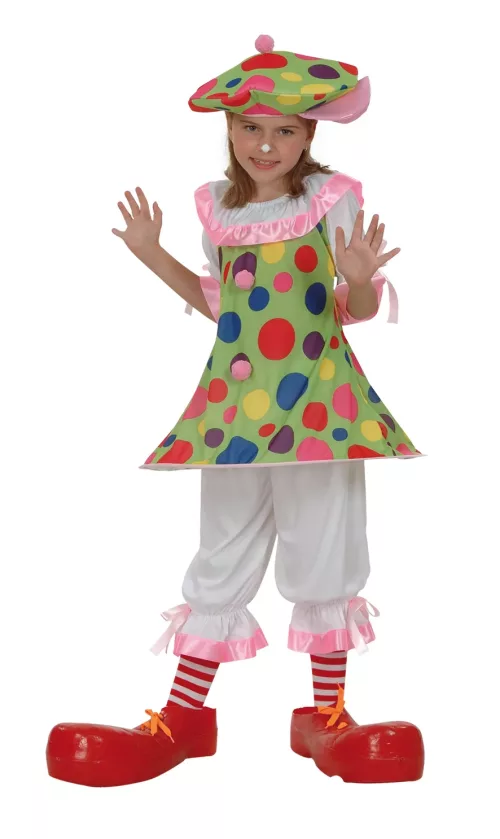 Photo du produit Déguisement clown à pois colorés fille