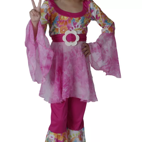 Photo du produit Déguisement hippie rose fille