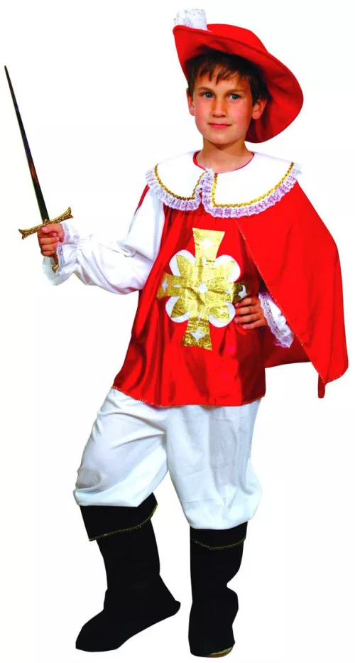 Photo du produit Déguisement mousquetaire rouge et blanc garçon