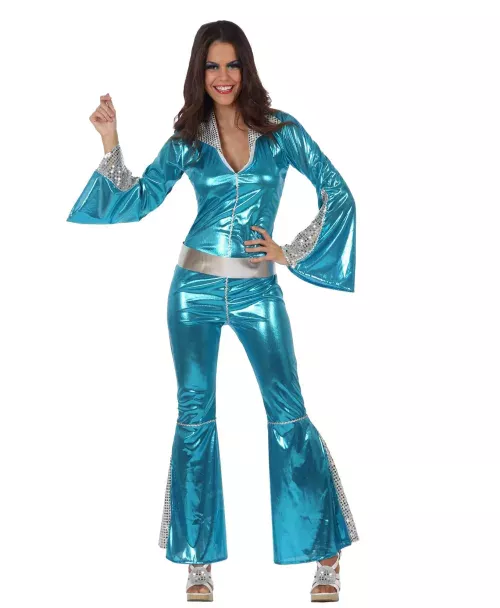 Photo du produit Déguisement disco bleu brillant femme