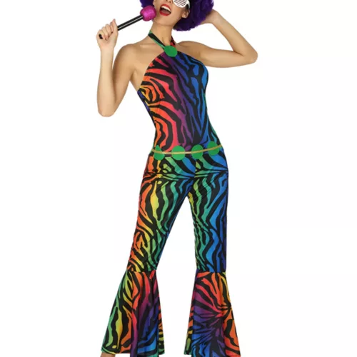 Photo du produit Déguisement disco léopard multicolore femme