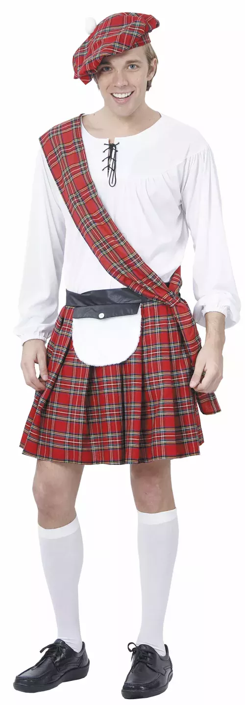Photo du produit Déguisement écossais rouge et blanc homme