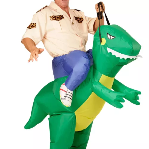 Photo du produit Déguisement explorateur à dos de dinosaure adulte