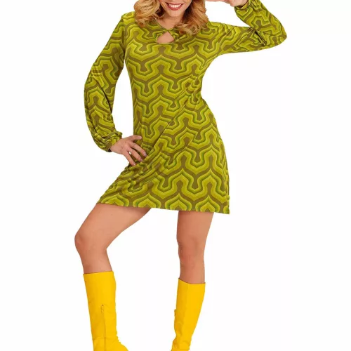 Photo du produit Déguisement groovy vert années 70 femme