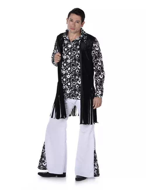 Photo du produit Déguisement hippie blanc et noir homme