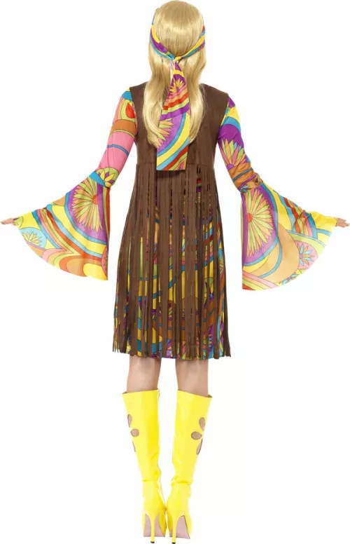 Photo du produit Déguisement hippie fleurs année 70 femme