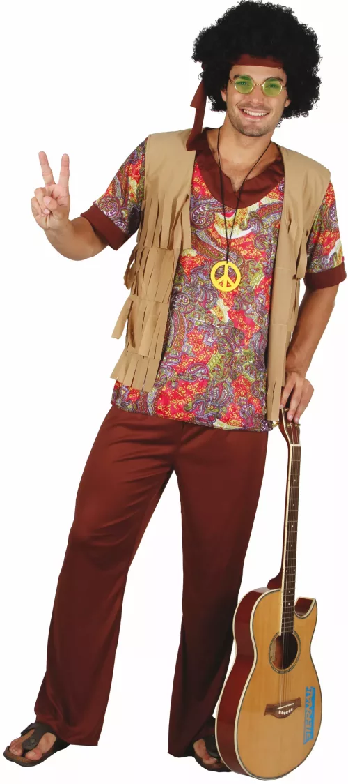 Photo du produit Déguisement hippie motif rouge homme