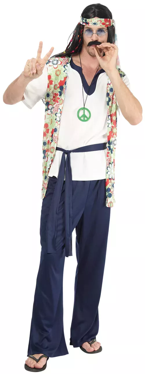 Photo du produit Déguisement hippie bleu homme