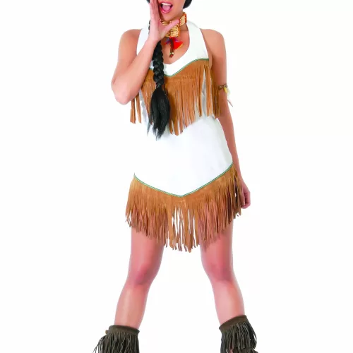Photo du produit Déguisement indienne blanche à franges femme