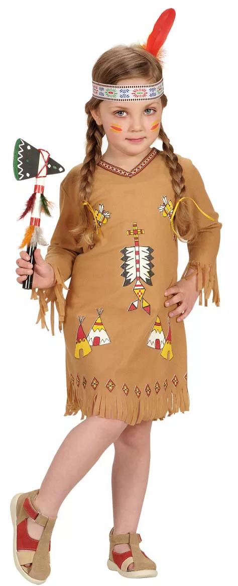 Photo du produit Déguisement indienne ocre à motifs fille