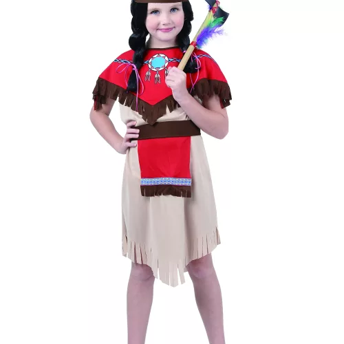 Photo du produit Déguisement indienne rouge et beige fille