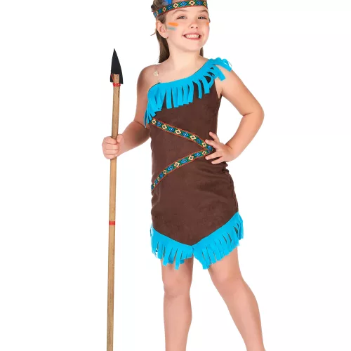 Photo du produit Déguisement indienne marron et bleu fille