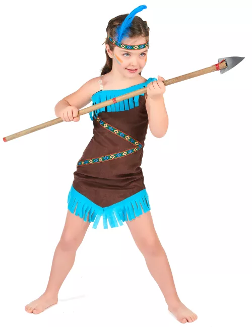 Photo du produit Déguisement indienne marron et bleu fille