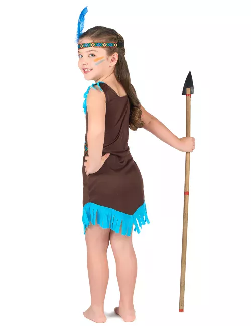 Photo du produit Déguisement indienne marron et bleu fille