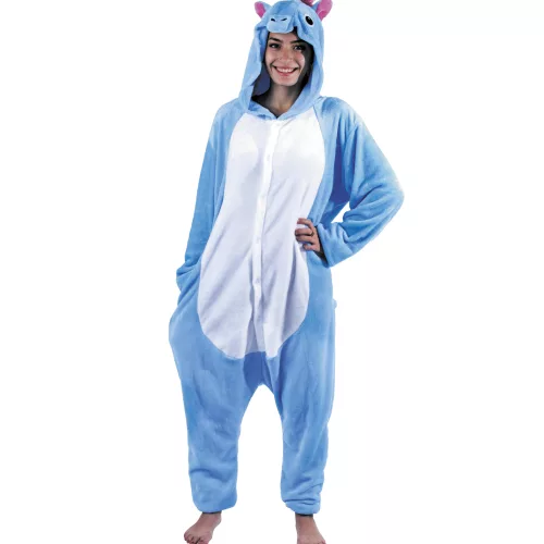 Photo du produit Déguisement combinaison licorne bleue adulte