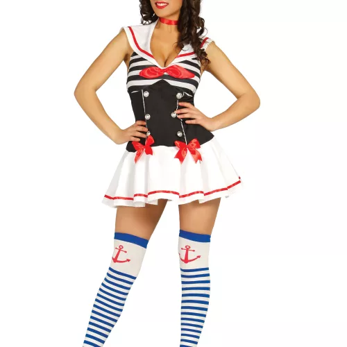 Photo du produit Déguisement marin sexy noir et rouge femme