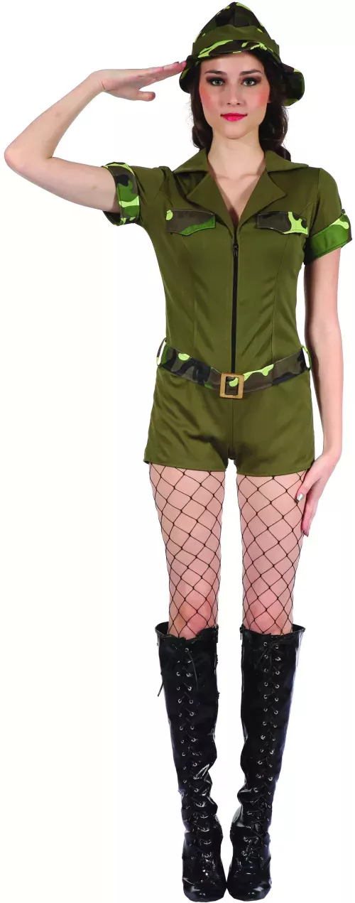 Photo du produit Déguisement militaire kaki femme