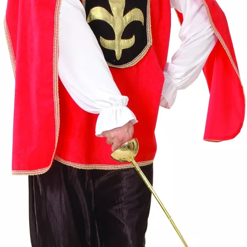 Photo du produit Déguisement mousquetaire rouge et noir homme