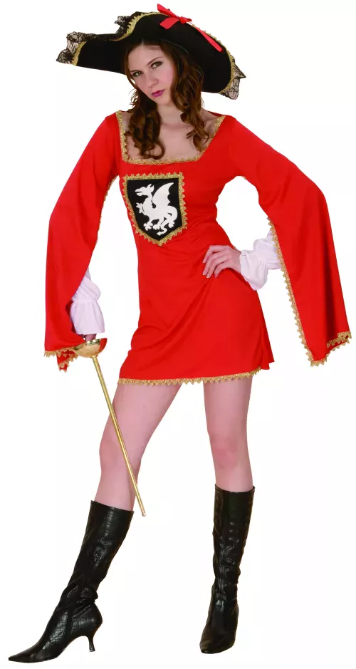 Photo du produit Déguisement mousquetaire rouge femme