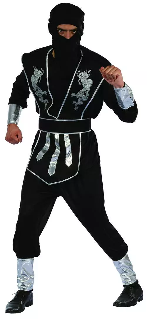 Photo du produit Déguisement ninja noir et argenté homme
