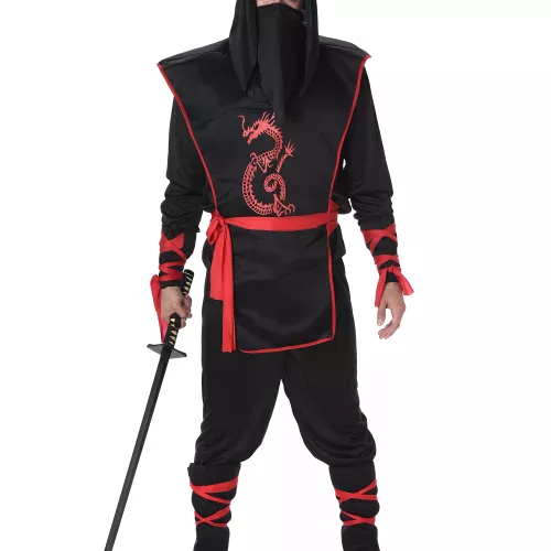 Photo du produit Déguisement ninja noir et rouge homme