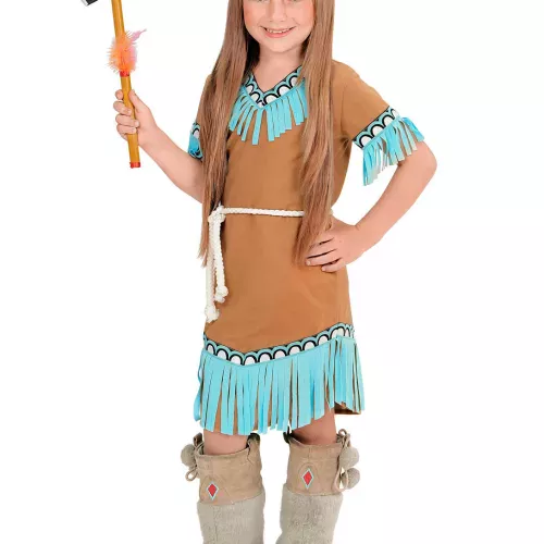Photo du produit Déguisement petite indienne marron et bleue fille